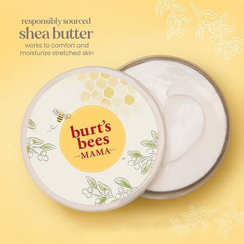 Burt's Bees Mama Belly Butter Stretch Mark Cream for Pregnancy Massages Body & Reduces Scar Appearance, Prenatal & Postnatal Tummy Skin Care, Shea Butter & Vitamin E Rich Formula, 6.5 Oz Tub thumbnail 2