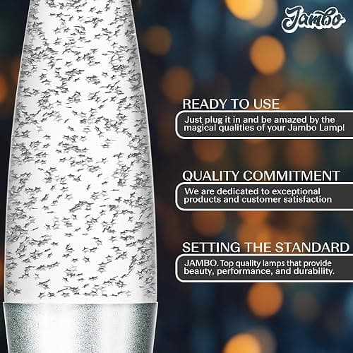 Jambo 16-Inch Silver Star Glitter Lamp I Beautiful Liquid Lamp I Entertaining for Adults and Kids I Perfect Holiday Gift thumbnail 9