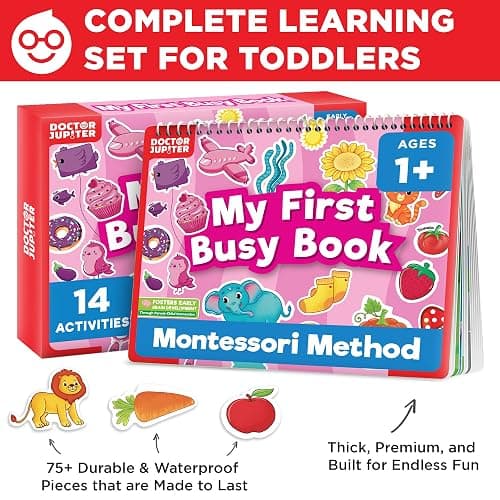 Doctor Jupiter My First Montessori Busy Book for Toddlers 1+ Year Olds | Preschool Learning Activities - Educational Travel Toys | Birthday Gift for Girls Ages 1,2,3 thumbnail 2