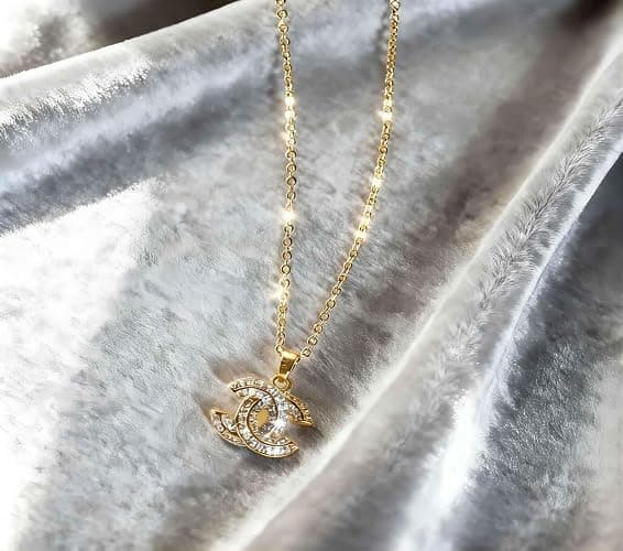 HONOLAYA 18K Gold Plated CZ Letter Pendant Necklace, Dainty Fashion Jewelry for Women, Yellow Gold Metal Chain, Perfect Daily Wear Gift thumbnail 3