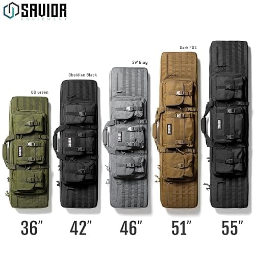 Savior Equipment American Classic Tactical Double Long Gun Bag Pistol Transportation Case w/Backpack Strap, Lockable Compartment, Available Length in 32" 36" 42" 46" 51" 55" thumbnail 6