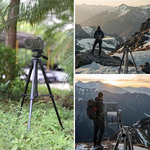 NEEWER Entry Level Version Tripod for Cell Phone & Camera, Metal Lightweight Portable Travel Stand with Cold Shoe Cellphone Holder Mount Compatible with iPhone for Video Recording Filming, TP53 thumbnail 8
