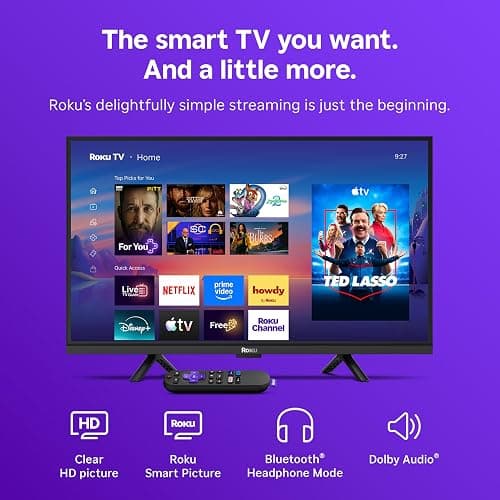 Roku 24-Inch Select Series Smart TV 2026-720p HD TV - RokuTV | Flat Screen LED Television with Voice Remote, Wi-Fi & Bluetooth Headphone Mode - Streaming Live Local News Sports & Movies thumbnail 3