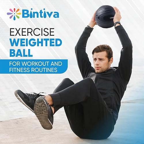bintiva Non Bounce Slam Ball - Exercise Weighted Deadball for Workout and Fitness Routines - Medicine Dead Weight Ball thumbnail 2