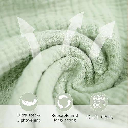 Konssy 6 Pack Face Cloths, Soft Wash Cloth for Washing Face, Cotton Face Towels for Sensitive Skin Women Facial Makeup Remover Reusable Absorbent Washcloths （11 x 11 Inch） thumbnail 6