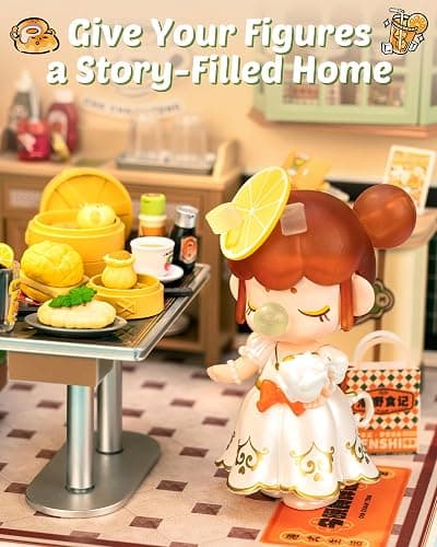 Rolife Super Creator Series, DIY Mini Hong Kong Bites Cafe Dollhouse House Kit, Bulid Scenary for Action Collectible Figures, Creative Gifts for Women Adults thumbnail 5