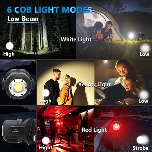 JSKNB Spotlight 3000000 Lumens, 9 Modes Rechargeable Led Spotlight Flashlight with 350° Rotate Head, Super Bright Spot Lights Outdoor Handheld, IPX6 Waterproof Solar Flashlight As Seen on TV, XX-Large thumbnail 4