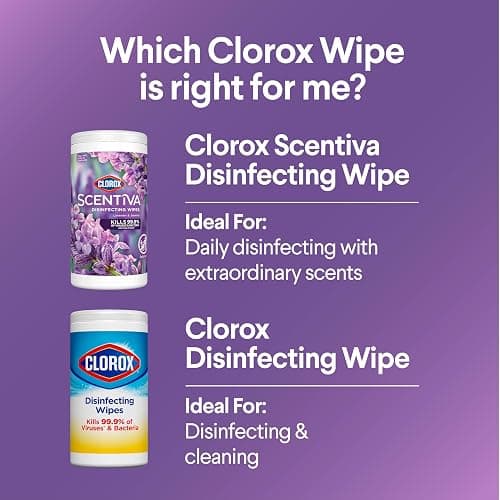 Clorox Scentiva Disinfecting Wipes, Lavender and Jasmine, 75 Count (Package May Vary) thumbnail 9