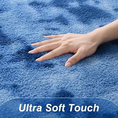 Soft Area Rugs for Living Room, 4 x 6 Ft Thickened Memory Foam Rug for Bedroom, Non-Slip Tie-Dyed Indoor Floor Carpet for Boys Girls Room Nursery Home Decor, Royal Blue thumbnail 4