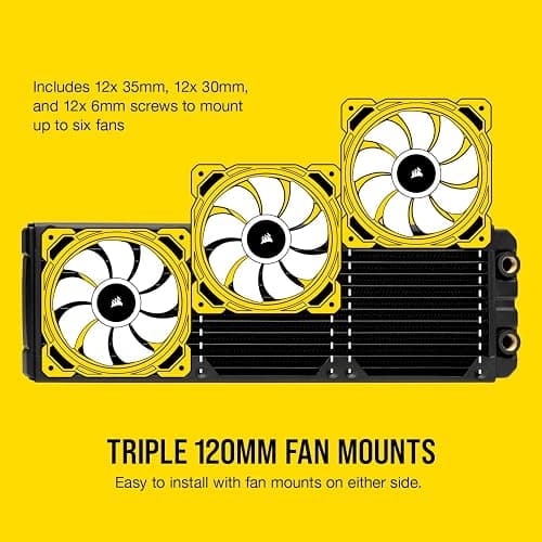 CORSAIR Hydro X Series XR5 360mm Water Cooling Radiator - Triple 120mm Fan Mounts - Premium Copper Construction - Easy Installation - Black thumbnail 3