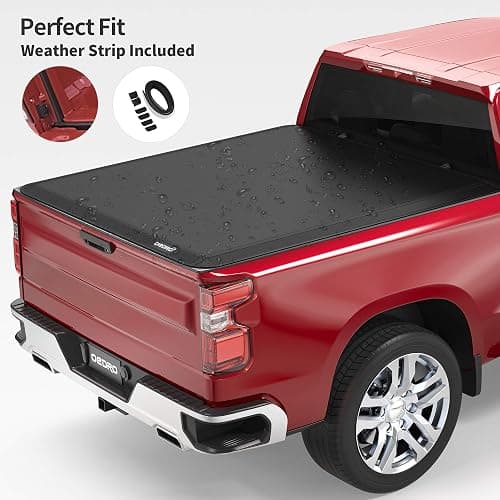 oEdRo Soft Tri-Fold Truck Bed Tonneau Cover Compatible with Dodge Ram 1500 2002-2025 (Inclu. Classic & New), Fit for Dodge Ram 2500 3500 2003-2025, Fleetside 6.4 Ft Bed w/o Ram Box thumbnail 6