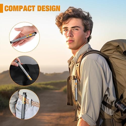 EverBrite Pen Flashlight, Rechargeable LED Pen Light, COB Light with White and Red Modes, Memory Function, USB C Cable, 6 Modes Pocket Penlight with Clip and Magnet, Waterproof, for Camping, Emergency thumbnail 6