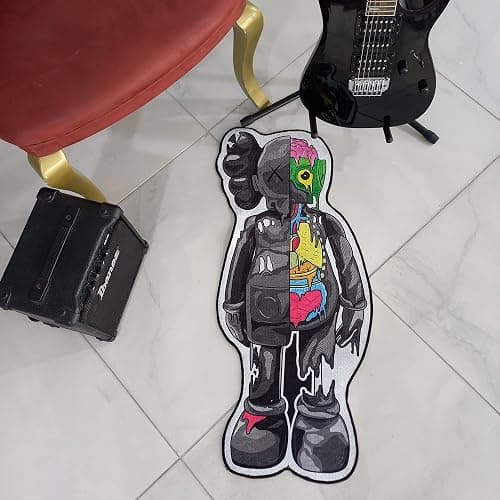 Rugendary Popular Unique Design Hypebeast Rug Decorative Sneakerhead Nonslip Shaped Carpet Street Art Fashion Streetwear Mat for Sneaker Room Flat Surface 1.3x3 ft thumbnail 2
