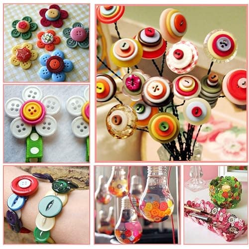 Trimming Shop Round Resin Buttons 2 & 4 Holes Assorted Mixed Colours and Sizes For Sewing Craft, Children’s Handmade Decoration, DIY Project, 50g, Mixed Abstract thumbnail 8