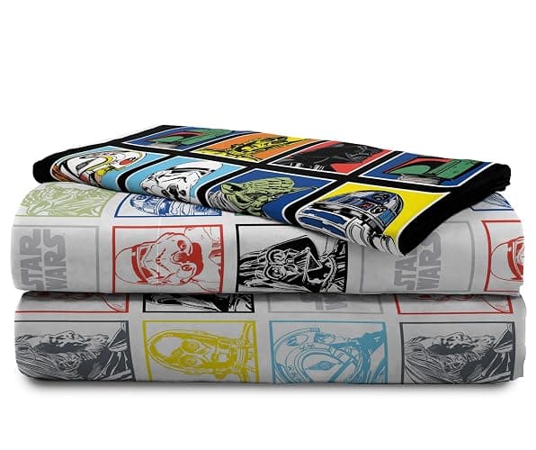 Jay Franco Kids Sheet Set with Fitted, Flat Sheets & Pillow Cover - Ultra-Soft Bedding with Pillowcase for Room Decor, Multi - Star Wars, 3 Piece Twin thumbnail 7