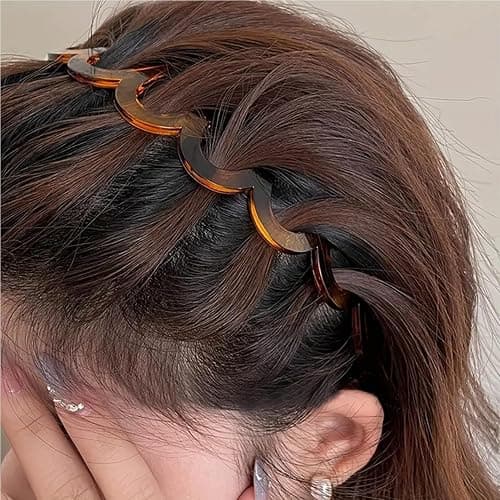 Treayes 2025 New U Shape Fashion Tooth Hair Comb Headband, 2PCS High Cranium Headbands for Women's Hair, Reversible Korean Headbands with Teeth for Women Gifts for Teen Girls (Black+Black) thumbnail 3