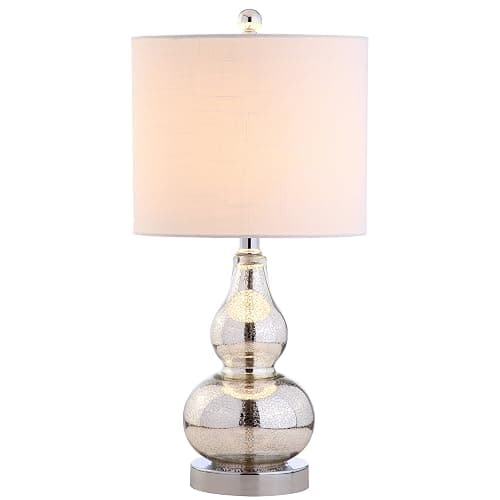 JONATHAN Y JYL1028C Anya 20.5" Mini Glass LED Table Lamp, Transitional, Glam, Midcentury, Modern, Elegant, Office & Living Room, Silver - Image 1