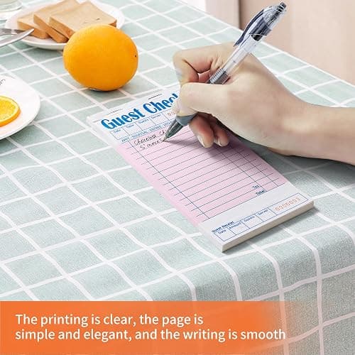 ZPARIK 6 Pack Pink Guest Checks Books for Servers Server Note Pads, Waiter Checkbook, Waitress Notepad for Restaurants, Paper Checks 50 Sheets/Pack, 300 Total Tickets thumbnail 7