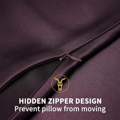 ZIMASILK 100% Pure Mulberry Silk Pillowcase for Hair and Skin Health,Soft and Smooth,Both Sides Premium Grade 6A Silk,600 Thread Count,with Hidden Zipper,1pc (King 20''x36'',Eggplant Purple) thumbnail 8