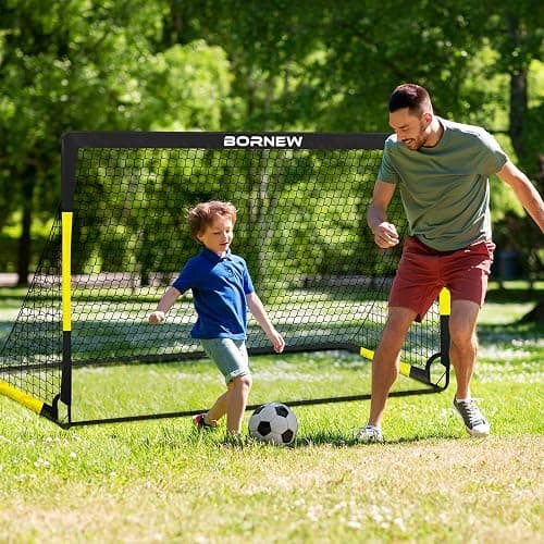Kids Soccer Goal for Backyard Set - 2 Set of 7X5 / 6X4 ft Toddler Soccer Nets Training Equipment, Soccer Ball, Pop Up Portable Soccer Set for Kids and Youth Games and Training Goals Ages 3-16 Gift thumbnail 5