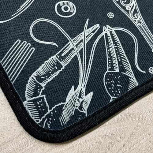 2 PCS Kitchen Rugs and Mats Non Skid Washable Black Kitchen Mat Soft Super Absorbent Anti Fatigue Kitchen Mat Runner Set Doormat Bathroom 17"x47"+17"x30" - One Size - Color-3 thumbnail 7