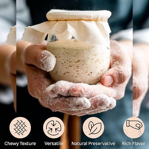 Living Dough - 55 Year Old Amish Friendship Sourdough Starter Culture - Sweet and Organic Sourdough Starter for Baking - For Artisan Bread, Pizza Dough, Waffles & More thumbnail 4