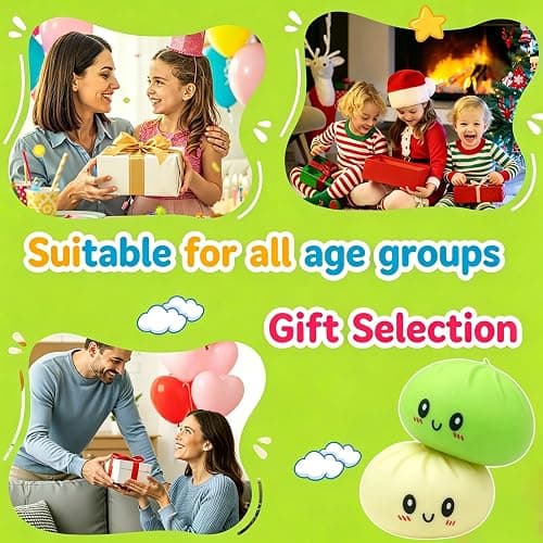 2 Pcs Dumpling Squishy, Mystery Squishy Dumpling Box, Fidget Toys Adults & Teens & Kids, Stocking Stuffers, Sensory Stress Squeeze Toys for Stress Relief (WhitePink) thumbnail 7