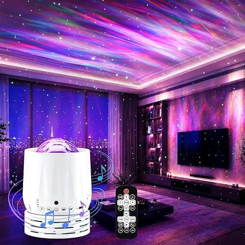 Northern Galaxy Light Aurora Projector,33 Light Effects Night Lights LED Star Projector,Nebula Lamp for Bedroom with Remote Control,White Noise,Bluetooth Speaker for Bedroom,Party,Holiday Decoration - Image 1