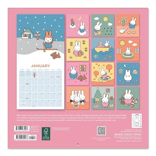 Orange Circle Studio 2027 Miffy A Year in Color 7" x 7" Wall Calendar, 12 Artfully Designed Monthly Layouts, Includes 4 Bonus Months, Full-Color FSC® Paper, Hanging Calendar for Home or Office Decor thumbnail 6