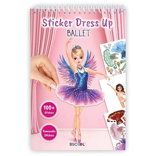 BSCOOL Sticker Dress Up Ballet - Sticker Activity Book for Kids. Learn Girls Fashion Design for Ballet with Stickers and Guides for Kids 5 and up. with 100+ Removable Stickers - Image 1