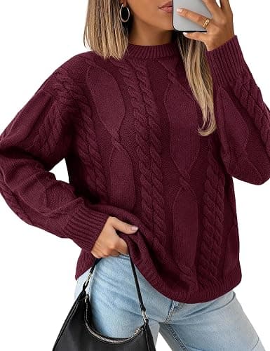 YUCOLEN Women's Cable Knit Fall Pullover Sweaters Oversized Crewneck Tops Long Sleeve Casual Loose Outfits 2025 - Image 1