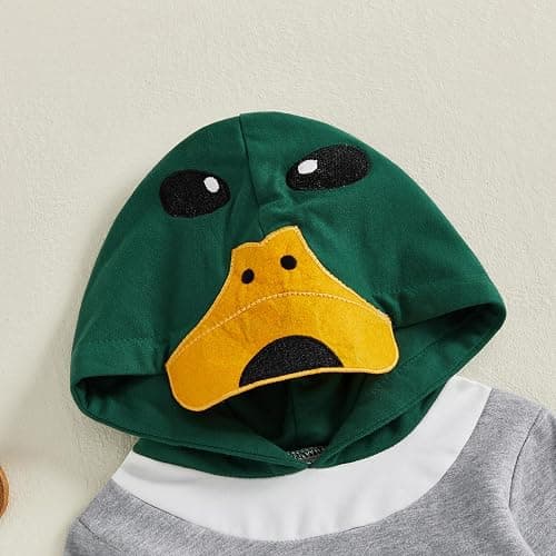 Toddler Baby Boy Fall Winter Clothes Mallard Duck Hoodie Long Sleeve Hooded Sweatshirt Pants Set Cute 2 Piece Outfit thumbnail 4