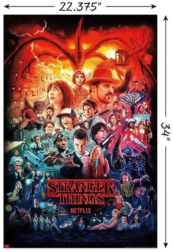 Netflix Stranger Things - Three Seasons One Sheet Wall Poster, 34L" x 22.4W", Unframed Version thumbnail 3