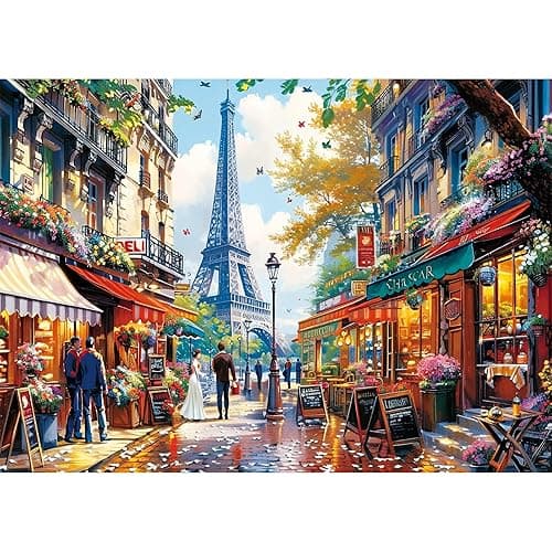 1000 Pieces Puzzle for Adults - Charming Paris Puzzle for Adults Children - Recycled Paper Jigsaw Puzzle 1000 Pieces - Fun and Challenging Family Game Great Gift Idea, Finished Size is 28 * 20 in - Image 1