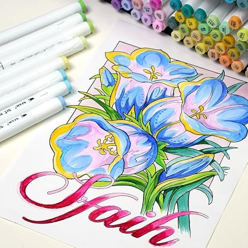 SFAIH Alcohol Markers Brush & Fine - 121 Colors Double Tipped Art Markers for Adult Coloring Illustration, Gifts for Artist Adult - Adjustable Shoulder Strap & Faux Leather Lining & Outer Zip Pocket thumbnail 9