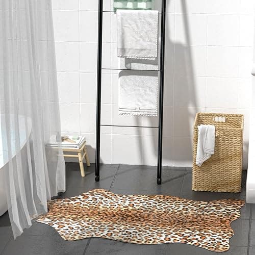 MACEVIA Leopard Rug Cheetah Print Rugs Western Decor for Living Room Bedroom Faux Animal Area Carpet Non-Slip 43.3" L x 29.5" W(3.6ft x 2.4ft) thumbnail 7
