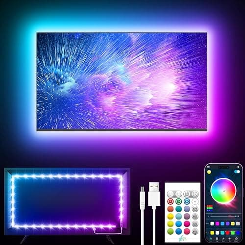 GIPOYENT TV LED Backlight,Sync to Music LED Strip Lights for 32-50 inch TV, LED TV Lights with Bluetooth Function,Led Lights for Bedroom RGB Colors Changing for Home Theater Non-Waterproof (6.56ft) - Image 1