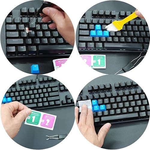 Atdcoek Keycap Puller Switch Pluller with Keyboard Cleaning Brush for Mechanical Keyboard, Stainless Steel Key Removal Tool thumbnail 5