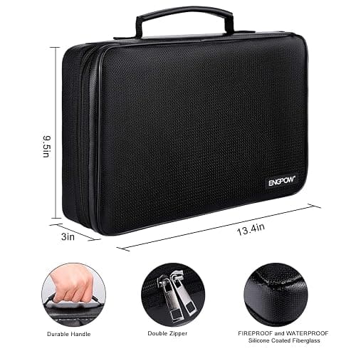 ENGPOW Battery Organizer, Fireproof Battery Organizer Storage Case with Tester (BT168),Water-Resistant Explosionproof Battery Holder Box with Cover and Zipper, Holds 220+ AA AAA C D 9V Batteries thumbnail 2