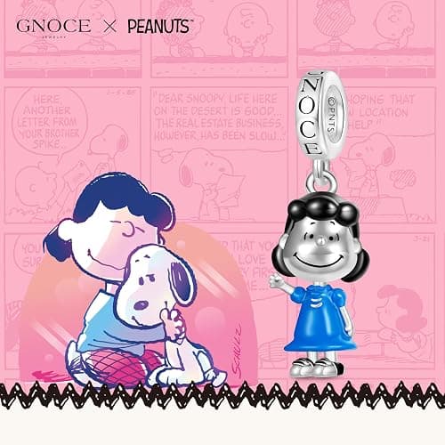 GNOCE Peanuts Lucy Pendant Dangle Charm Bracelet for Women, S925 Sterling Silver Dangle Charms for Women Wife, Valentine‘s Day, Mother’s Day Jewelry thumbnail 4