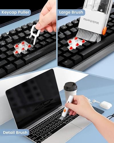 20-in-1 for AirPod Cleaner Kit Pro 4 3 2 1 - Multifunction Cleaning Tool for Headphones Earbuds Phone Laptop Keyboard Screen - Metal Tip, Soft Brush, Flocking Sponge, 15ml Spray, Cloth, Putty thumbnail 7