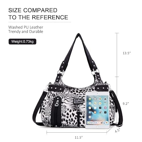 Angel Kiss Large Purses and Handbags for Women Washed Faux Leather Crossbody Hobo Satchel Shoulder Handbag Tote Purse thumbnail 3