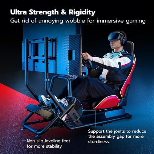 ARES WING Racing Simulator Cockpit with Monitor Mount and Seat, Formula and GT Sim Racing Cockpit Compatible with Fanatec, Thrustmaster, Logitech, Moza Racing Games on PS5, PS4, Xbox and PC thumbnail 4