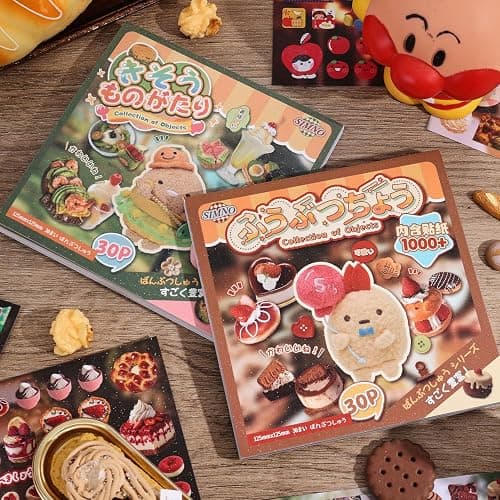 Girl's Japanese Retro Sticker Book, 1000+ Cute Comics Style Food Stickers, for DIY Scrapbooking Journaling Handbook Decoration thumbnail 6