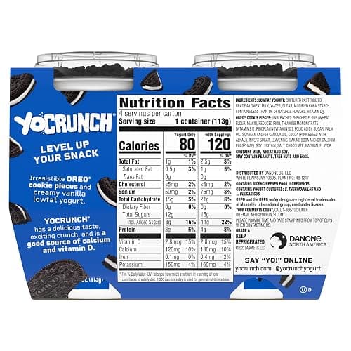 YoCrunch Low Fat Vanilla Yogurt with OREO(R) Cookie Pieces, 4 oz, 4 Pack thumbnail 10