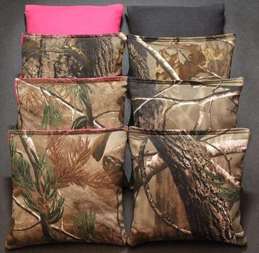 Cornhole Bean Bags Pink & Black Camo Camouflage Set of 8 ACA Regulation Hunting Fishing Game Bags - Image 1