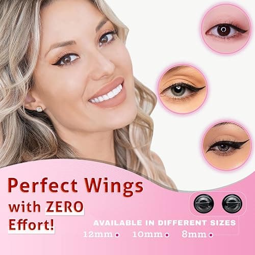 The Flick Stick Winged Eyeliner Stamp For Quick and Easy Cat Eye Makeup, SmudgeProof & Waterpoof Eye Liner Cat Eye Stencil Makeup Tool, Wingliner, Liquid Eyeliner Pens (10mm Classic, Midnight Black) thumbnail 2