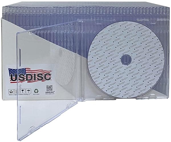 USDISC CD Jewel Cases Slimline 5.2mm, Single 1 Disc, Clear, Pack of 25 thumbnail 3
