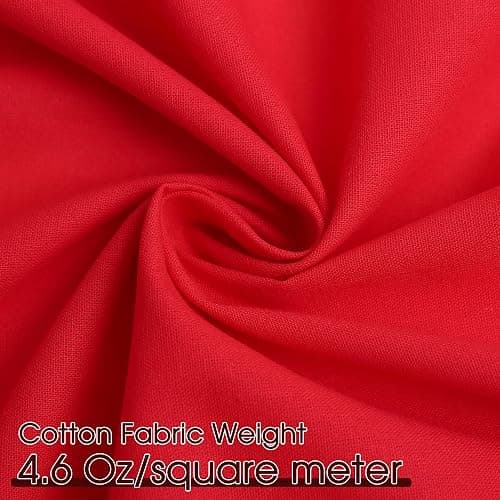 Red Cotton Fabric, Natural 100% Cotton Poplin Fabric by The Yard 59 Inches Wide Lining Fabric for Sewing Apparel Cloth Soft Embroidery Quilting, 1 Yard thumbnail 2