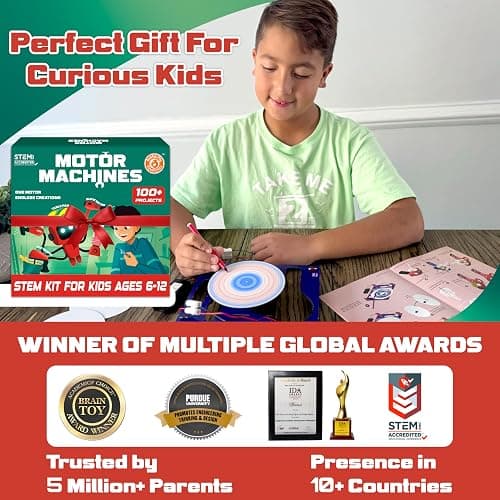 Butterfly EduFields 100+STEM Robotics Gift Kits for Ages 6-10-13 Boys Girls | Engineering & robotics kit with motor machines for kids ages 7 8-10 8-12; STEM building toy | Science Inventor Birthday gift. thumbnail 6